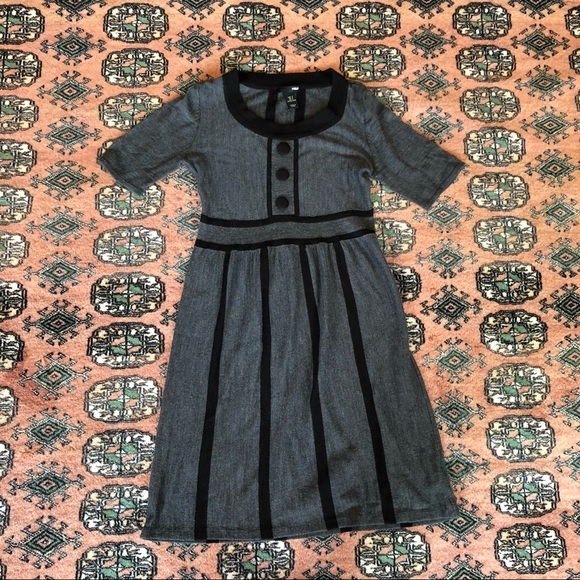 H&M Grey & Black Sweater Dress Sz Sm - Picture 4 of 6